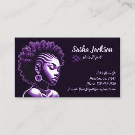 Tarjeta De Visita Hair Stylist Purple Business Card