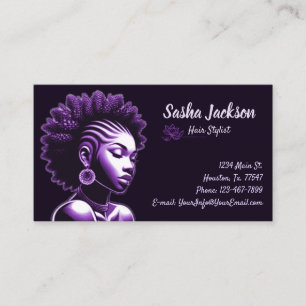 Tarjeta De Visita Hair Stylist Purple Business Card