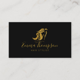 Tarjeta De Visita Hair stylist Purpurina gold Luxury Business Card