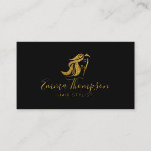 Tarjeta De Visita Hair stylist Purpurina gold Luxury Business Card
