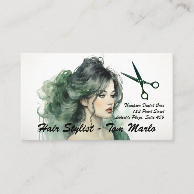 Tarjeta De Visita Hair Stylist & Salon (Anverso)
