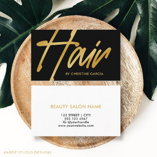 Tarjeta De Visita Hair Stylist Salon Black Gold