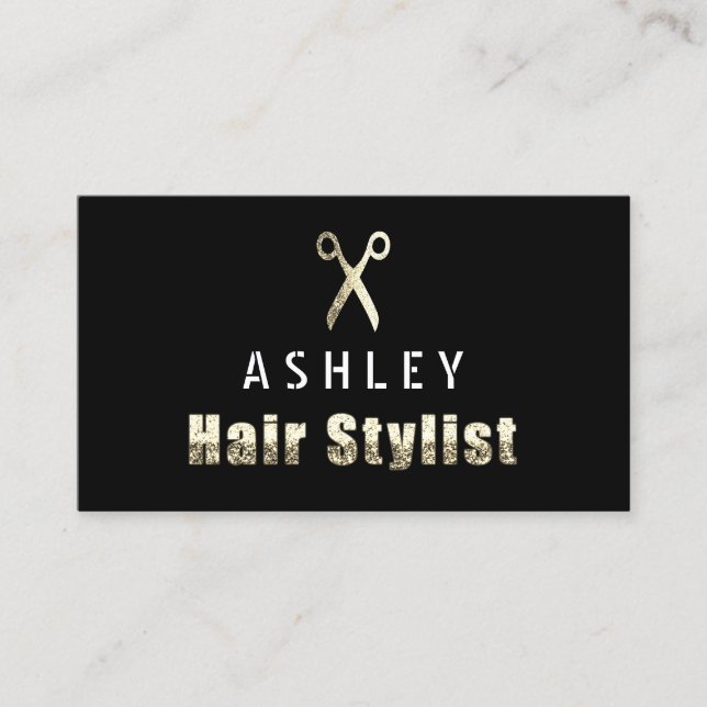 Tarjeta De Visita Hair Stylist Salon Black White Appointcard Card (Anverso)
