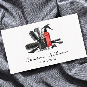 Tarjeta De Visita Hair Stylist Salon Hairdresser Herramientas Bellez