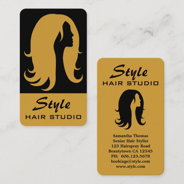 Tarjeta de visita Hair Stylist Salon Studio (Anverso / Reverso)