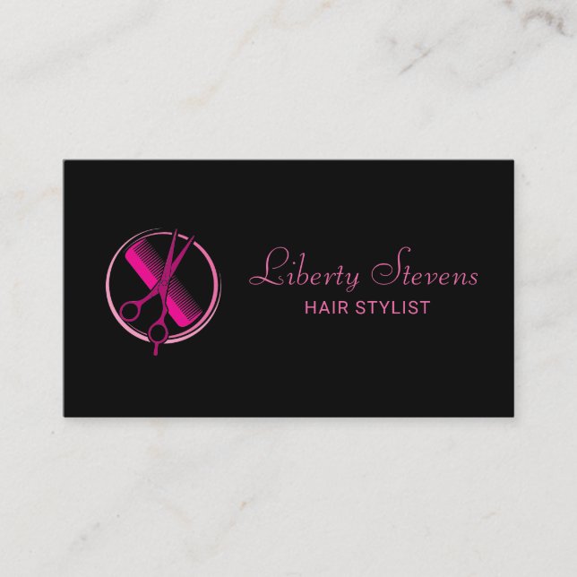Tarjeta De Visita Hair Stylist Salon Tools Beauty (Anverso)