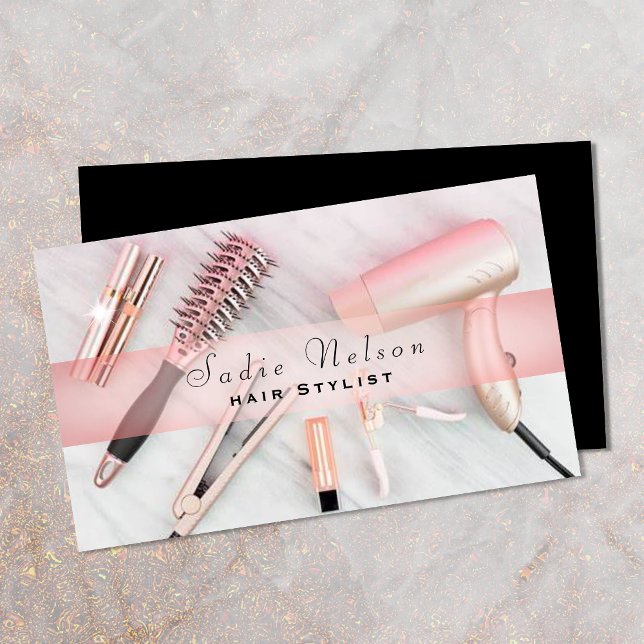 Tarjeta De Visita Hair stylist Salon Tools Beauty Business Card (Subido por el creador)