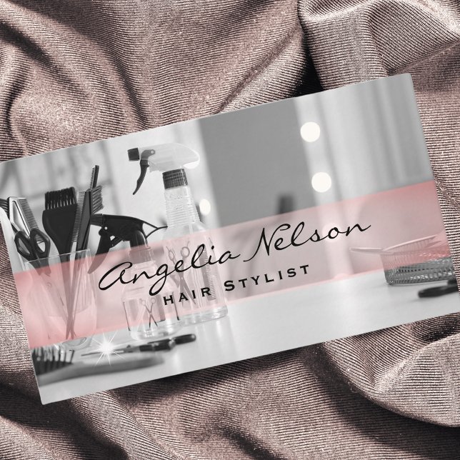 Tarjeta De Visita Hair stylist Salon Tools Beauty Business Card (Subido por el creador)