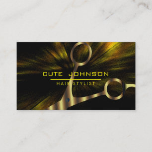 Tarjeta De Visita Hair Stylist Saloon Professional Fashion Gold Faux