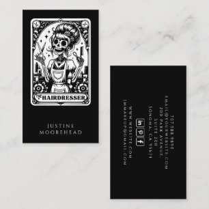 Tarjeta De Visita Hair Stylist Tarot Black Business Card