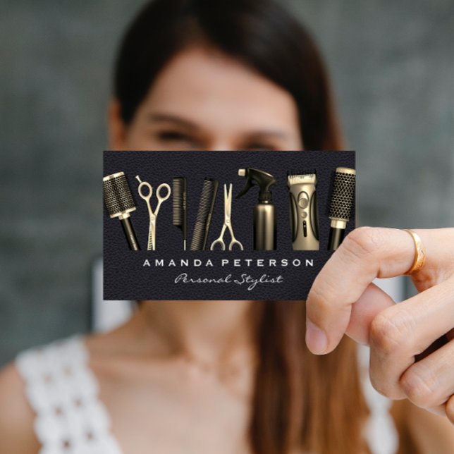 Tarjeta De Visita Hair Stylist Tools | Cuero (Subido por el creador)