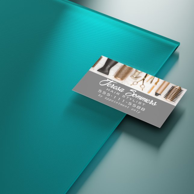 Tarjeta De Visita Hair Stylist Tools Personalizado moderno Código QR (Subido por el creador)