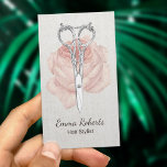 Tarjeta De Visita Hair Stylist Vintage Scissor & Flower Beauty Salon<br><div class="desc">Tarjetas De Negocios De La Sala De Belleza De Flores Y De Las Ciencias Vintage Estilistas Del Pelo.</div>