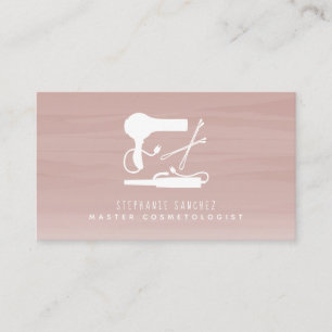 Tarjeta De Visita Hair Tools Salón Cosmetólogo Color de Agua Rosa