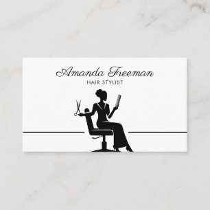 Tarjeta De Visita Hairdresser de Guay Black & White Woman