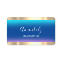 Hairdresser Estilista Coiffeur Scissors Gold Blue