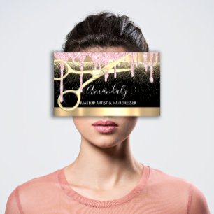 Tarjeta De Visita Hairdresser Scissors Coiffeur Confetti Oro Rosa