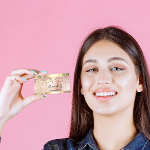 Tarjeta De Visita Hairdresser Stylist Coiffeur Gold Scissors Enmarca