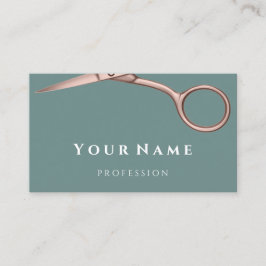 Tarjeta De Visita Hairdresser Stylist Scissors Rosa Smoky Mint