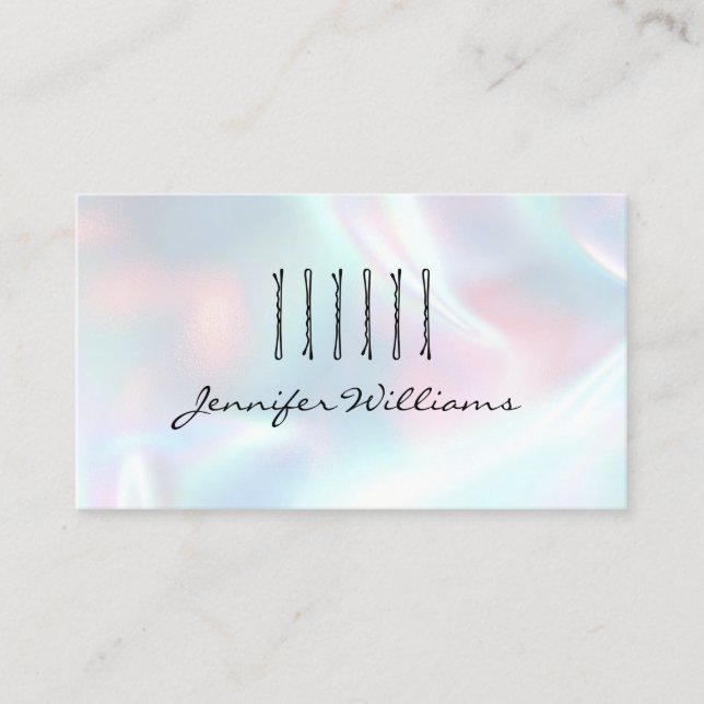 Tarjeta De Visita Hairpins Hair Stylist Hair Salon Hairdresser Qr (Anverso)