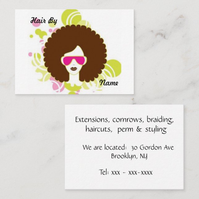 Tarjeta De Visita Hairstylist (Anverso / Reverso)