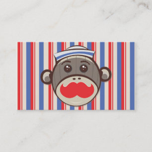 Tarjeta De Visita Hairstylist colorido del salón de SockMonkey del