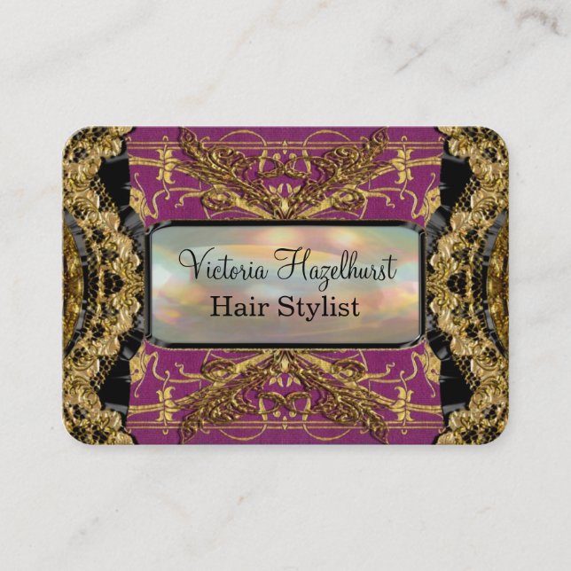 Tarjeta De Visita Hairstylist elegante de Bradfordshire Lola (Anverso)