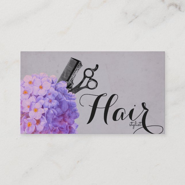 Tarjeta De Visita hairstylist elegante de la caligrafía de la (Anverso)