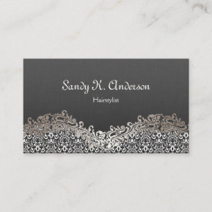 Tarjeta De Visita Hairstylist - Elegante encaje Damask