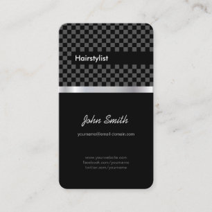 Tarjeta De Visita Hairstylist - Elegante negro revisado
