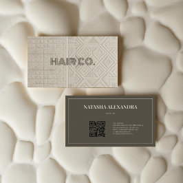 Tarjeta De Visita Hairstylist Geometric Modern Neutral
