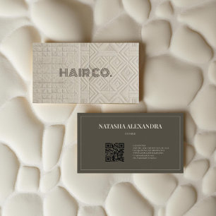 Tarjeta De Visita Hairstylist Geometric Modern Neutral