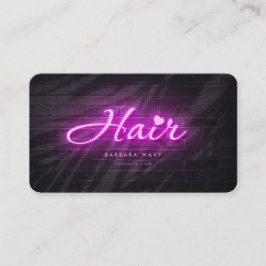 Tarjeta De Visita Hairstylist Hair Beauty Salon Neon Lavender