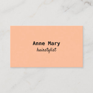 Tarjeta De Visita Hairstylist Hairdresser Peach Fuzz Apricot Moderno