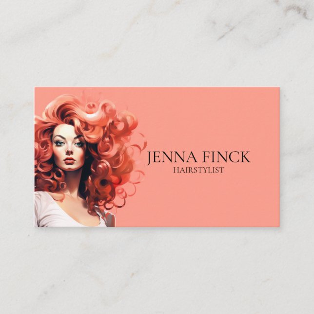 Tarjeta De Visita Hairstylist Hairsalon Minimalista (Anverso)