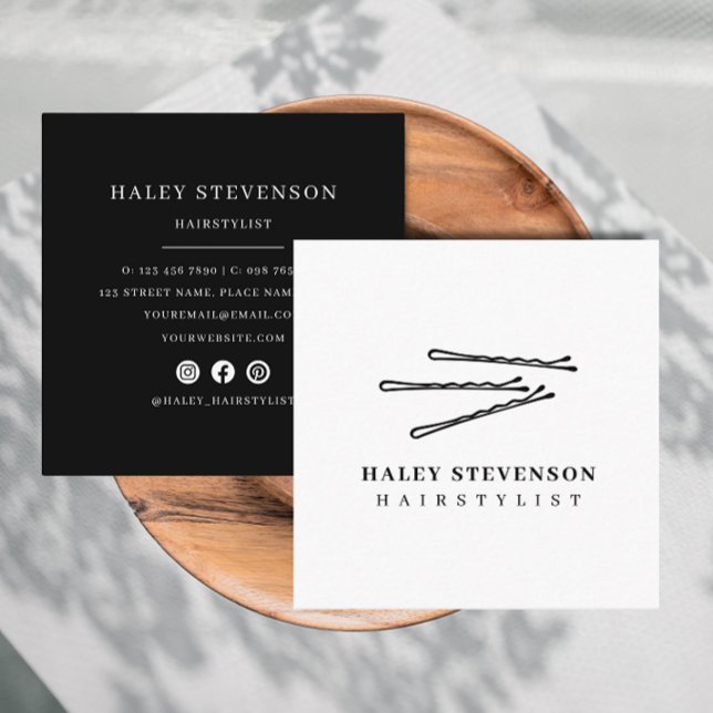 Tarjeta de visita Hairstylist minimalista de Moda  (Subido por el creador)