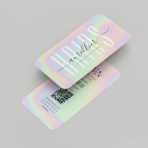 Tarjeta De Visita Hairstylist moderno Hairdresser Holographic