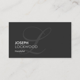 Tarjeta De Visita Hairstylist - Monograma de Swash moderno