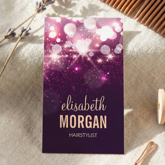 Tarjeta De Visita Hairstylist - Purpurina Rosa Esparkles (Subido por el creador)