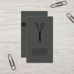 Tarjeta De Visita Hairstylist/salón negros grises mínimos