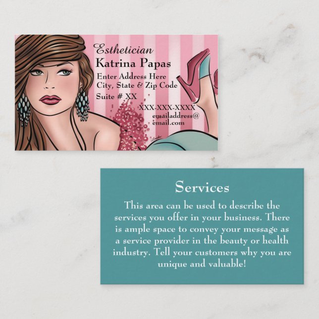Tarjeta De Visita Hairstylista o esteticista (Anverso / Reverso)