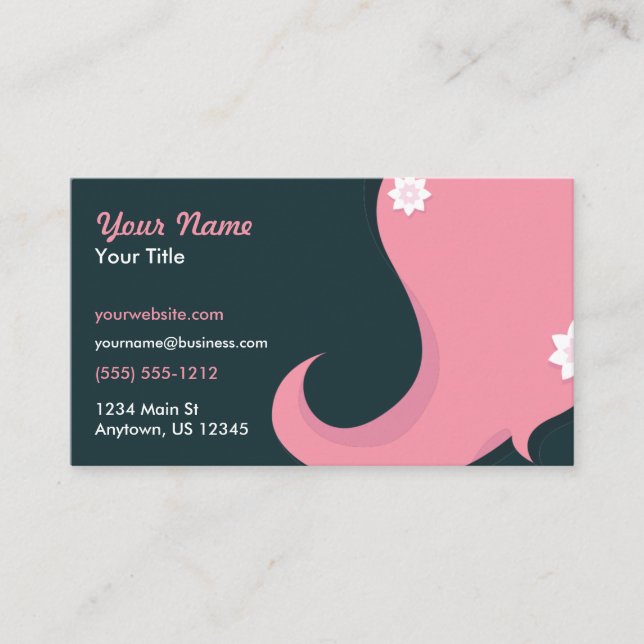 Tarjeta De Visita Hairstylista Pink Hair (Anverso)