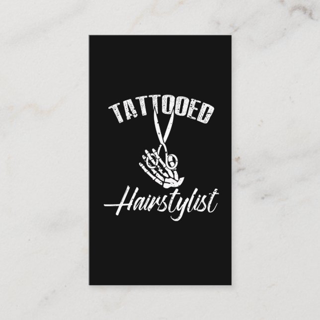 Tarjeta De Visita Hairstylista tatuado (Anverso)