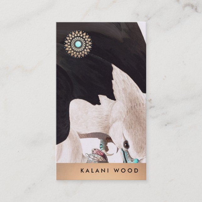 Tarjeta De Visita Halcón artístico único y detalles de Lotus (Anverso)