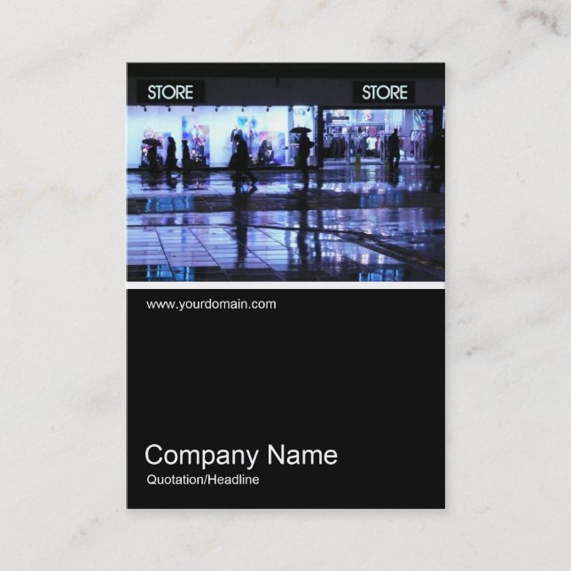 Tarjeta De Visita Half&Half Photo 0155 - Comprar en la lluvia (Anverso)