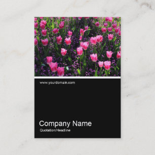 Tarjeta De Visita Half&Half Photo 0384 - Cama de tulipanes rosados