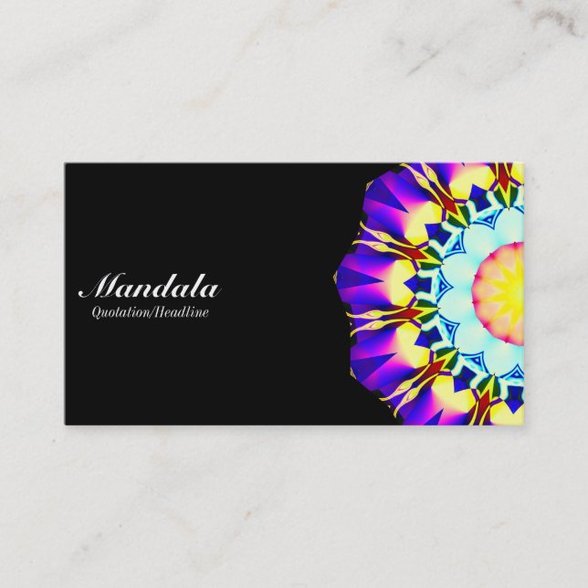 Tarjeta De Visita Half Mandala 070714 - Negro (Anverso)