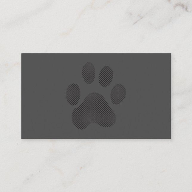 Tarjeta De Visita Halftone Dog Paw (Anverso)