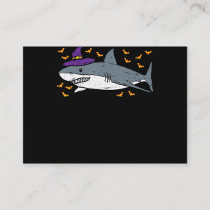Tarjeta De Visita Halloween animal divertido de bruja de tiburón