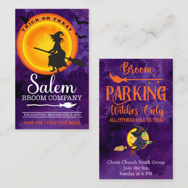 Tarjeta De Visita Halloween Baggy Insert Personalize Textos 100 (Anverso / Reverso)